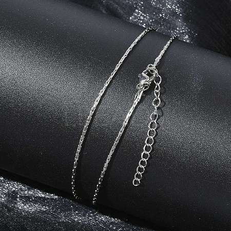 1.2MM 304 Stainless Steel Boston Link Chain Necklaces NJEW-D328-01P-01-1