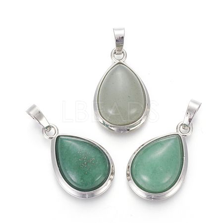 Natural Green Aventurine Pendants G-L512-C06-1