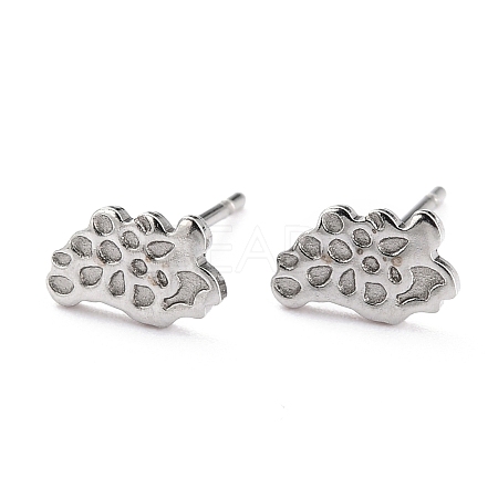 304 Stainless Steel Stud Earring Settings STAS-O146-04P-1