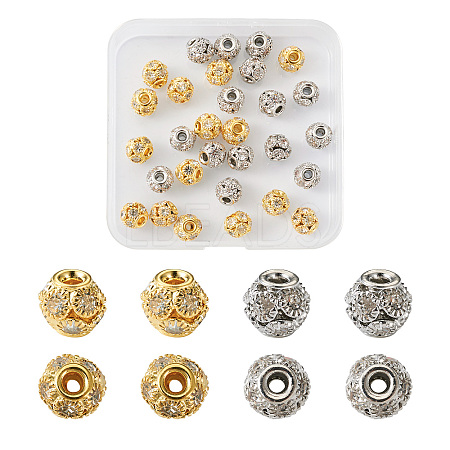 30 Pcs 2 Colors Brass Beads RB-CD0001-02-1