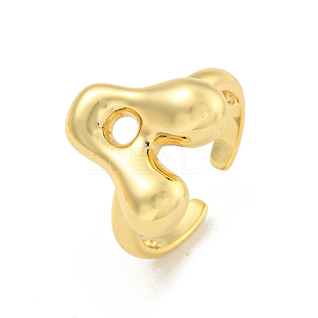 Brass Letter Open Cuff Rings for Women RJEW-G313-01A-G-1