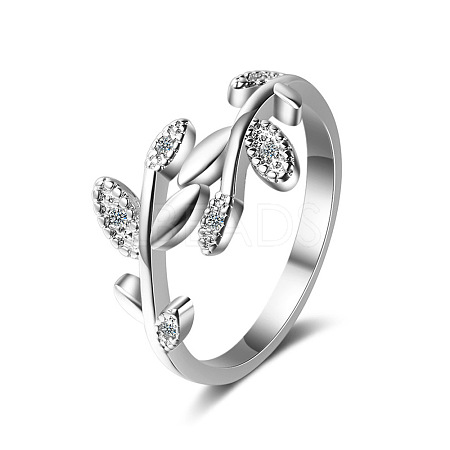 Brass Rhinestones Finger Rings for Women WH-WG8BECB-01-1