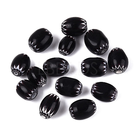 Handmade Millefiori Glass Barrel Beads LA-N002-02B-1