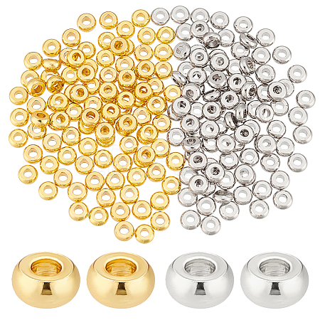   200Pcs 2 Colors Brass Spacer Beads KK-PH0006-56A-1