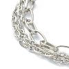 Tarnish Resistant 304 Stainless Steel Cable Chain Multi-strand Bracelets STAS-A051-05P-3