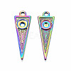 Rainbow Color Alloy Pendant Cabochon Settings PALLOY-N163-111-NR-2