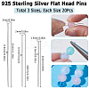 60Pcs 3 Styles 925 Sterling Silver Flat Head Pins STER-SC0001-28-2