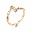 Brass Micro Pave Clear Cubic Zirconia Peg Bails Cuff Finger Ring Settings KK-T056-117G-NF-4