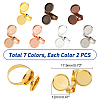   14Pcs 7 Colors Brass Cuff Ring Components FIND-PH0004-83-4