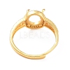 Rack Plating Oval Brass Micro Pave Cubic Zirconia Adjustable Ring Components KK-Q819-06G-3