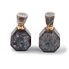 Electroplated Natural Druzy Agate Openable Perfume Bottle Pendants G-L524-10G-03-1