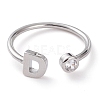 Brass Micro Pave Clear Cubic Zirconia Cuff Rings RJEW-J074-01P-D-1