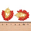 Alloy & Glass Seed Beaded Pendants GL-CBA96FD-01G-09-3