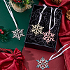 4Pcs 4 Colors Snowflake Alloy Pendant Decorations HJEW-FH0001-84-4