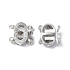 Rack Plating Brass Micro Pave Clear Cubic Zirconia Box Clasps KK-E073-03P-2