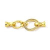 Brass Micro Pave Clear Cubic Zirconia Fold Over Clasps KK-U059-24G-1