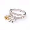 Brass Micro Pave Clear Cubic Zirconia Finger Rings RJEW-L098-005P-4