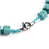 Synthetic Turquoise Hexagon Prism Graduated Beaded Necklaces for Women Men NJEW-K388-03I-3
