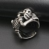 Alloy Skeleton Open Cuff Rings SKUL-PW0002-007AS-4