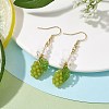 Yellow Green Grape Fruit Resin Dangle Earrings EJEW-JE05646-2