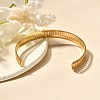 304 Stainless Steel Open Cuff Bangles for Women BJEW-Z083-02G-05-3