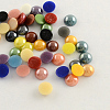 Pearlized Plated Opaque Glass Cabochons PORC-S801-6mm-M-1