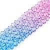 Gradient Color Baking Paint Glass Bead Strands DGLA-A039-T6mm-A06-4