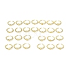 Clear Cubic Zirconia Initial Letter Open Cuff Ring RJEW-H120-09G-1