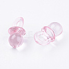 Pink Color Transparent Acrylic Baby Pacifier Pendants X-TACR-R16-4-2