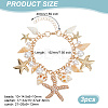   3Pcs Natural Conch Shell & Alloy Starfish & CCB Plastic Pearl Charm Bracelet BJEW-PH0004-35-2