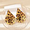 Leopard Print Alloy Dangle Stud Earrings EJEW-K304-01E-G-4
