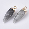 Top Golden Plated Natural Labradorite Pointed Pendants G-S359-078D-3