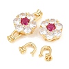 Brass Pave Cubic Zirconia Fold Over Clasps CU-CBAA6E8-13G-2
