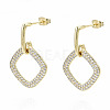 Brass Micro Pave Cubic Zirconia Dangle Stud Earrings EJEW-S208-134B-NF-1