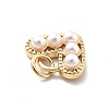 Heart Brass ABS Plastic Imitation Pearl Charms KK-Q017-22G-2