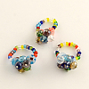 Lampwork Stretch Rings with Seed Beads RJEW-R120-1