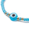 10Pcs 10 Color Resin Evil Eye & Glass Seed Beaded Stretch Bracelets Set for Women BJEW-JB09165-5