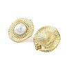 Flat Round Real 14K Gold Plated 304 Stainless Steel Stud Earrings EJEW-P258-32G-01-2