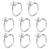 8Pcs Brass Adjustable Ring Findings KK-ME0003-98-1