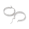 Rhodium Plated 925 Sterling Silver Hoop Earrings EJEW-K258-14P-2