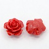 Synthetic Coral 3D Flower Rose Beads CORA-A005-14mm-04-1