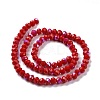 Electroplate Opaque Solid Color Glass Beads Strands EGLA-A034-P4mm-L04-2