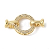 Brass Pave Clear Cubic Zirconia Fold Over Clasps KK-M320-24G-1