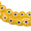 Handmade Millefiori Glass Flat Round Bead Strands LK-P010-01-4