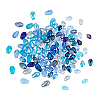 4Bags 2 Styles Transparent Glass Beads  Segmented Multi-color Beads GLAA-PH0003-25B-7