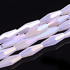 Electroplated Glass Beads Strands EGLA-S174-17B-1