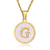 Natural Shell Initial Letter Pendant Necklace LE4192-9-1