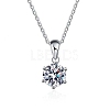 Anti-Tarnish Rhodium Plated 925 Sterling Silver Pave Crystal Moissanite Rhinestone Hexagon Charms STER-U003-02P-1