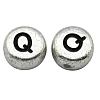 Silver Color Plated Acrylic Horizontal Hole Letter Beads MACR-PB43C9070-Q-1