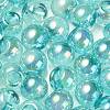 UV Plating Rainbow Iridescent Acrylic Beads X-OACR-G012-06-4